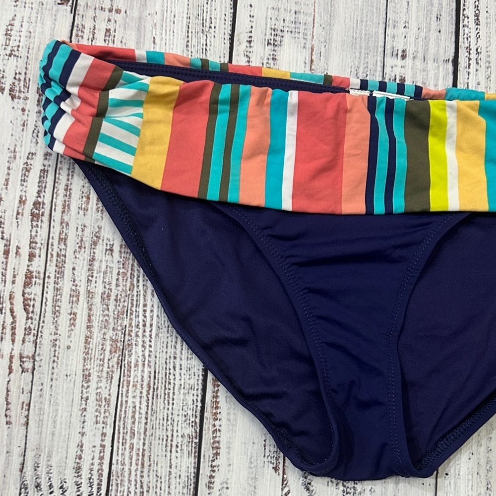 Anne Cole Blue and‎ Multicolor Striped Swim Bottom Sz. L - Picture 4 of 5
